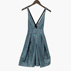 Milly Blue Metallic‎ Diamond Jacquard Allie Dress